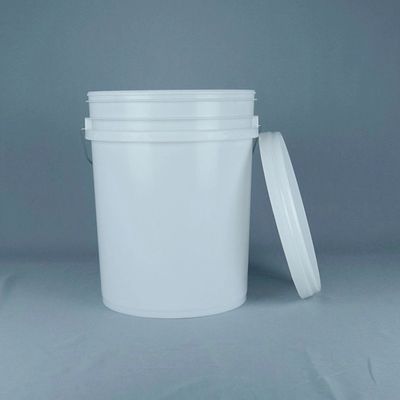 Απαλλαγμένα από BPA λευκά 5 γαλόνια πλαστικά κουβάκια με κάλυμμα για χημική σκόνη